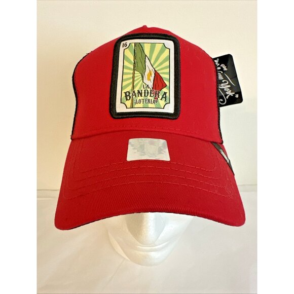 Mexico Flag Baseball Cap Trucker Hat La Bandera Loteria Play New York New w Tags - Picture 1 of 8